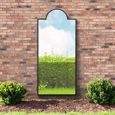 The Genestra - Black Modern Wall & Leaner Garden Mirror 75"x 33" 190x85cm