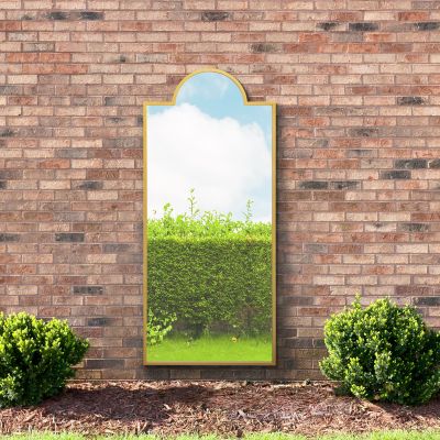 The Genestra - Gold Contemporary Wall & Leaner Garden Mirror 67"x 29" 170x75cm