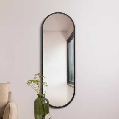 The Vultus - New Black Metal Framed Double Arched Wall Mirror 63" X 22" (160CM X 55CM) Suitable for Inside and Outside!