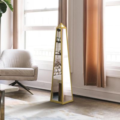 The Obelisk - New Gold Metal Edged Mirrored Ornament 47" X 10" X 10" (120CM X 25CM X 25CM)