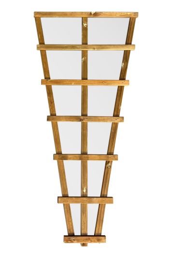 The Trellis Garden Mirror - Fan Design Large Wooden Wall Fence or Leaner Mirror 71" X 35" (179.5CM X 89.5CM) Max. Scandinavian Red Wood