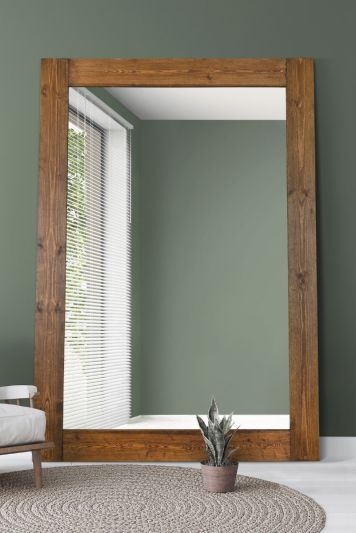 Farmhouse Dark Natural Wood Extra Large Wall Mirror 209 X 149 CM