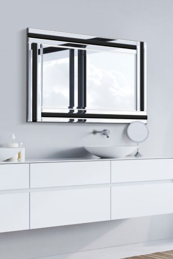 Dalton Black All Glass Mirror 90 x 60 CM