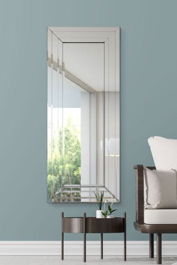 Langley All Glass Modern Bevelled Dress Mirror 120 x 50 CM