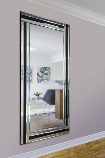 Dalton Black All Glass Full Length Mirror 174 x 85 CM