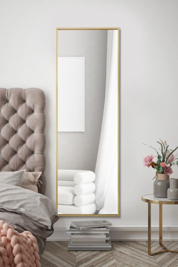 The Artus - Gold Aluminium Edged Wall Mirror 47" X 16" (120CM X 40CM)