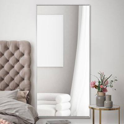 The Artus - Silver Aluminium Edged Wall Leaner Mirror 68" X 33" (174CM X 85CM)