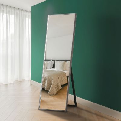 The Artus - Silver Aluminium Edged Cheval Mirror 67" X 23" (170CM X 58CM)