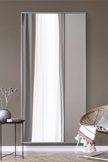 The Artus - Silver Aluminium Edged Wall Mirror 79" X 39" (200CM X 100CM)