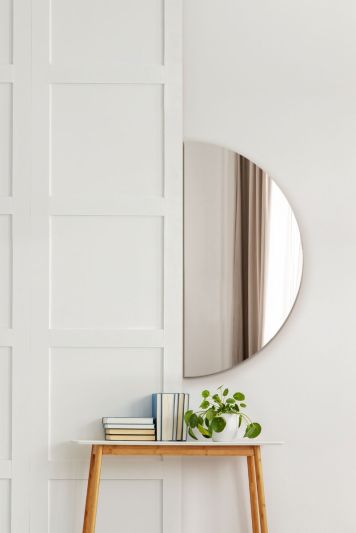 The Lunae - Frameless Semi Circle Moon Wall Mirror 39" X 20" (100 x 50CM)