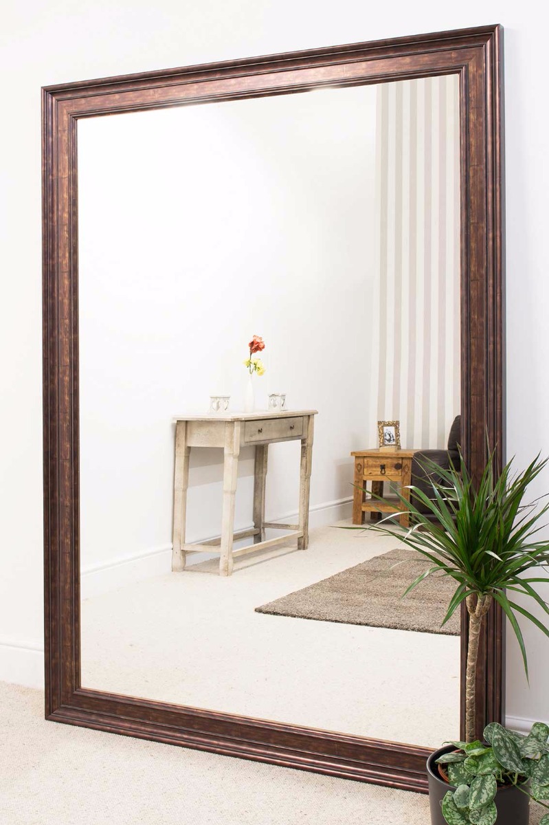 Extra Large Bronze Coloured Modern Big Leaner Wall Mirror New 5055781817946 eBay