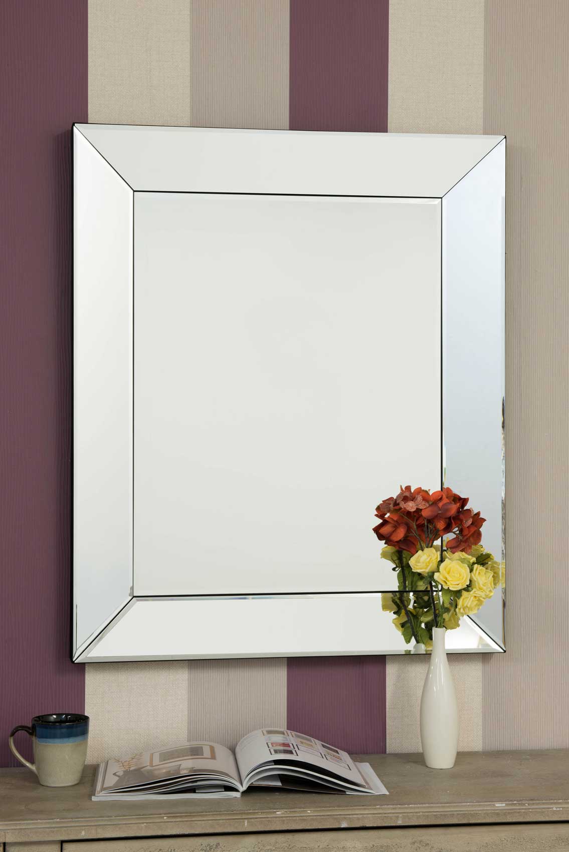 Large Frameless Wall Mirror