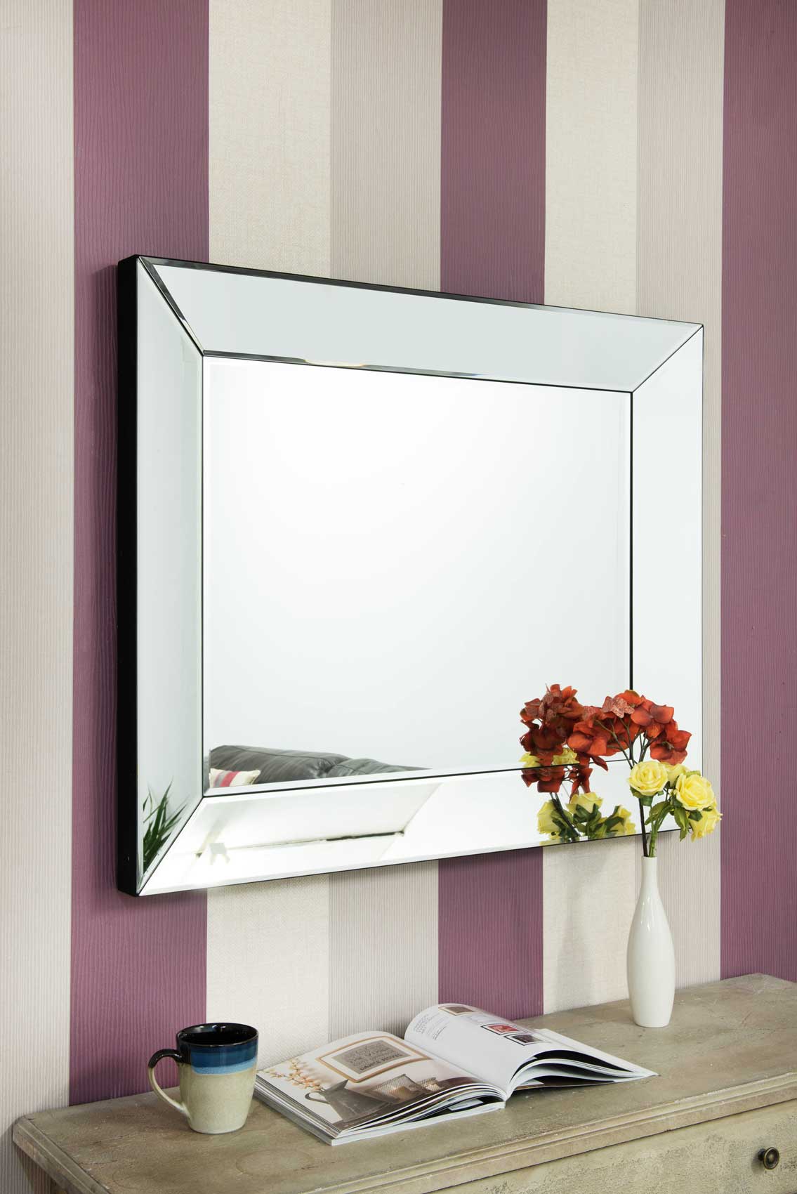 Large Frameless Wall Mirror